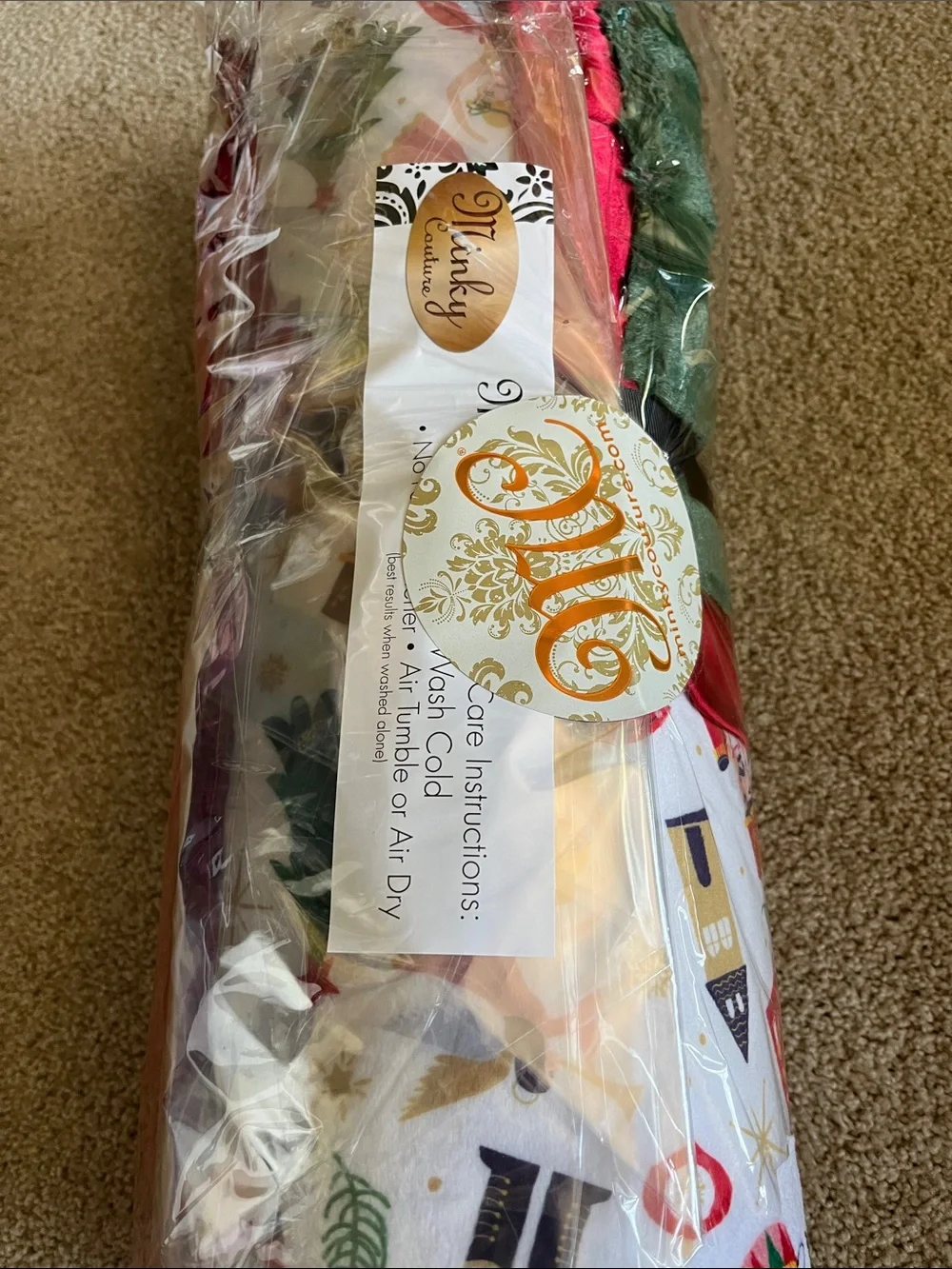 Minky Couture Holiday Plush Throw Blanket - Multi